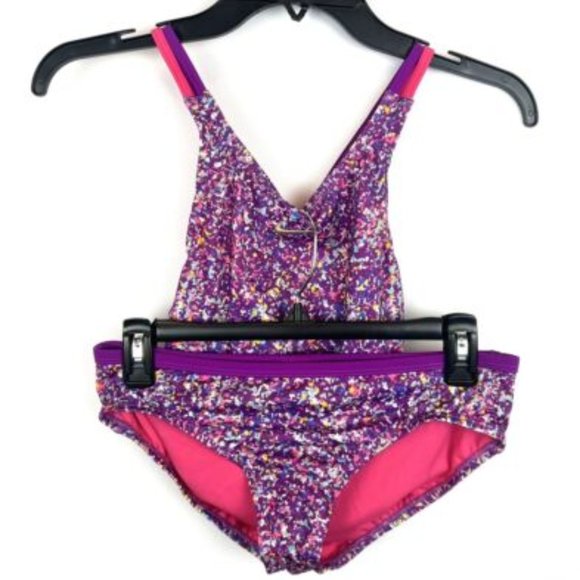 Nike Girl’s Two Piece Purple Tankini Swimsuit Set Size XL